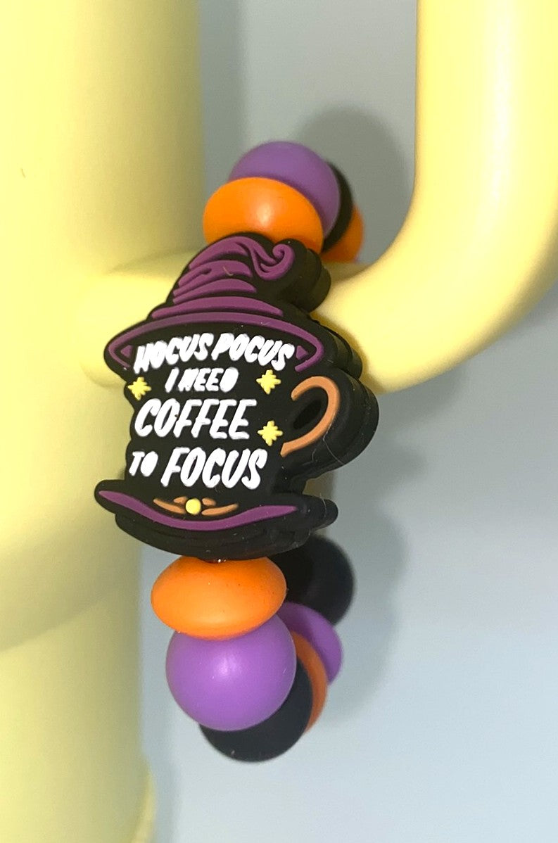 Hocus Pocus I Need Coffee To Focus Stanley Tumbler Cup Handle Charm