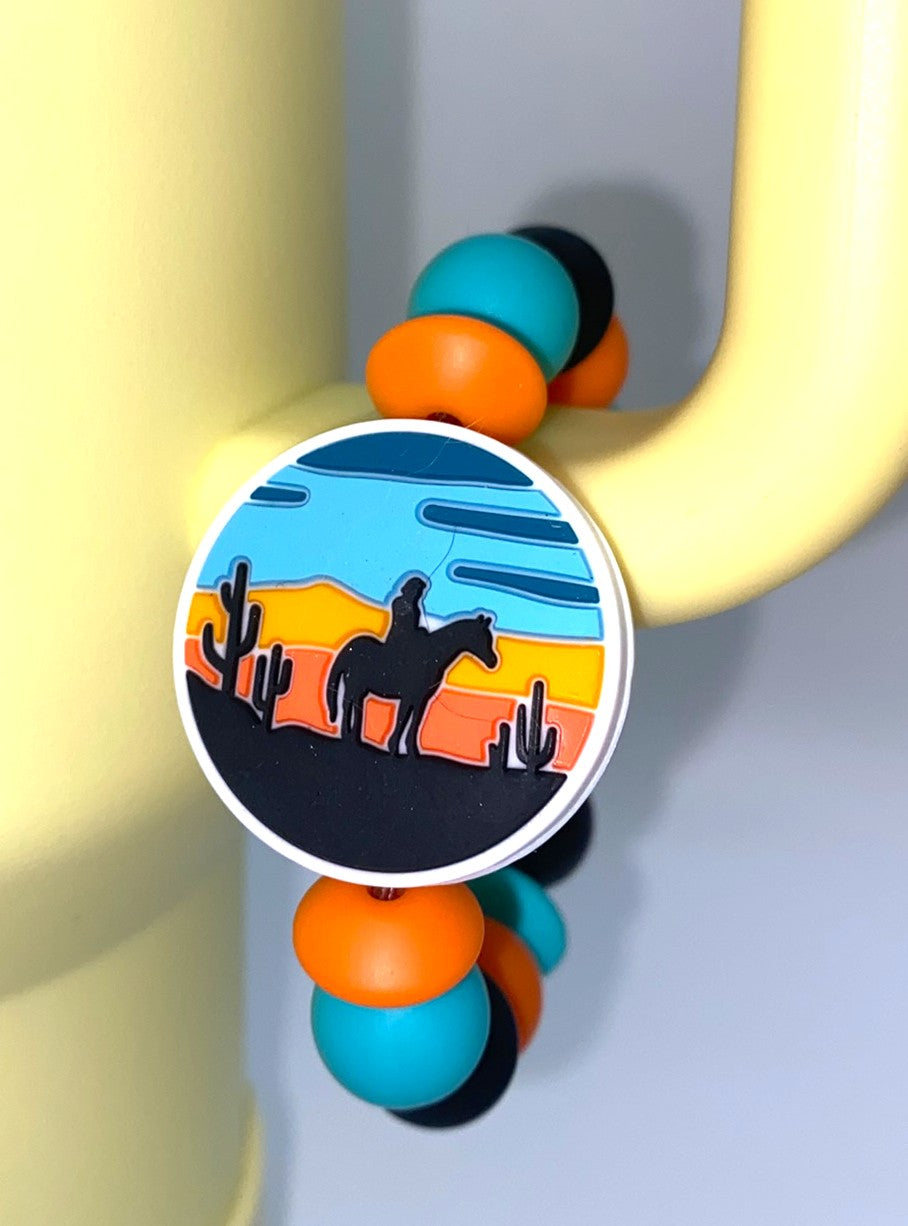 Western Desert Sunset Horse Stanley Tumbler Cup Handle Charm
