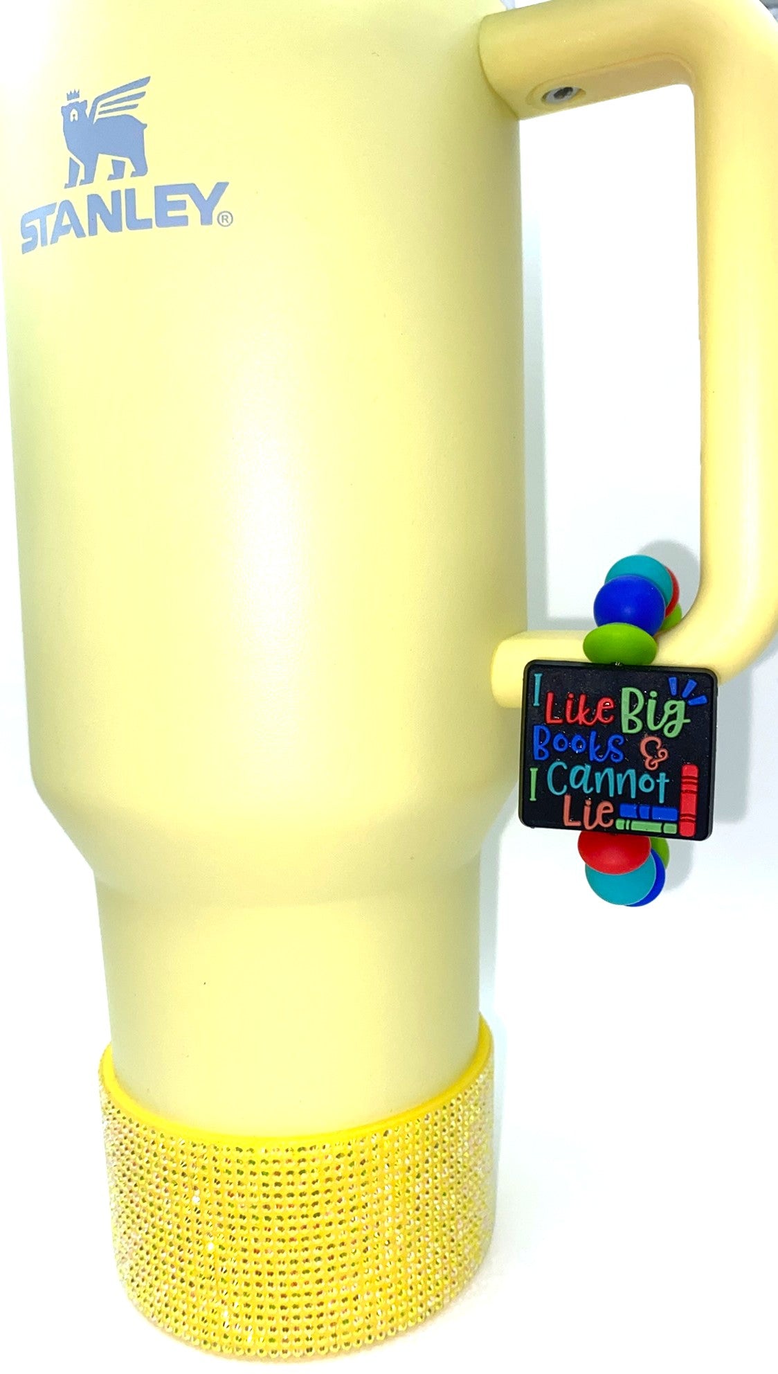 I Like Big Books And I Cannot Lie Black Stanley Tumbler Cup Handle Charm