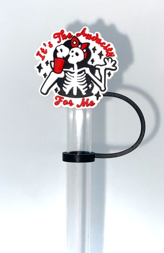 It's the Audacity for Me Bandana Skeleton Straw Topper