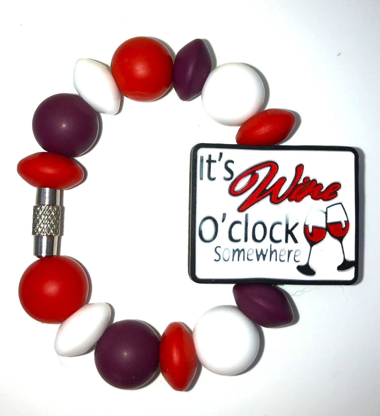 It's Wine O'clock Somewhere Stanley Tumbler Cup Handle Charm