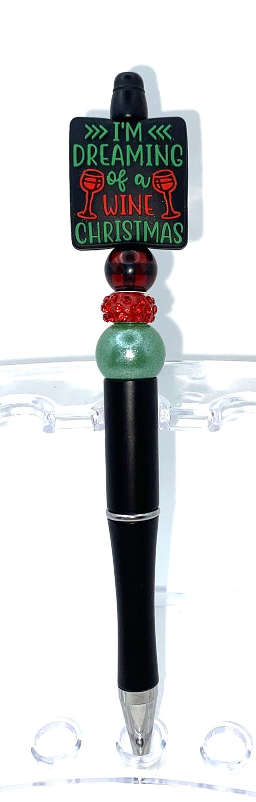 I'm Dreaming of a Wine Christmas Beaded Pen