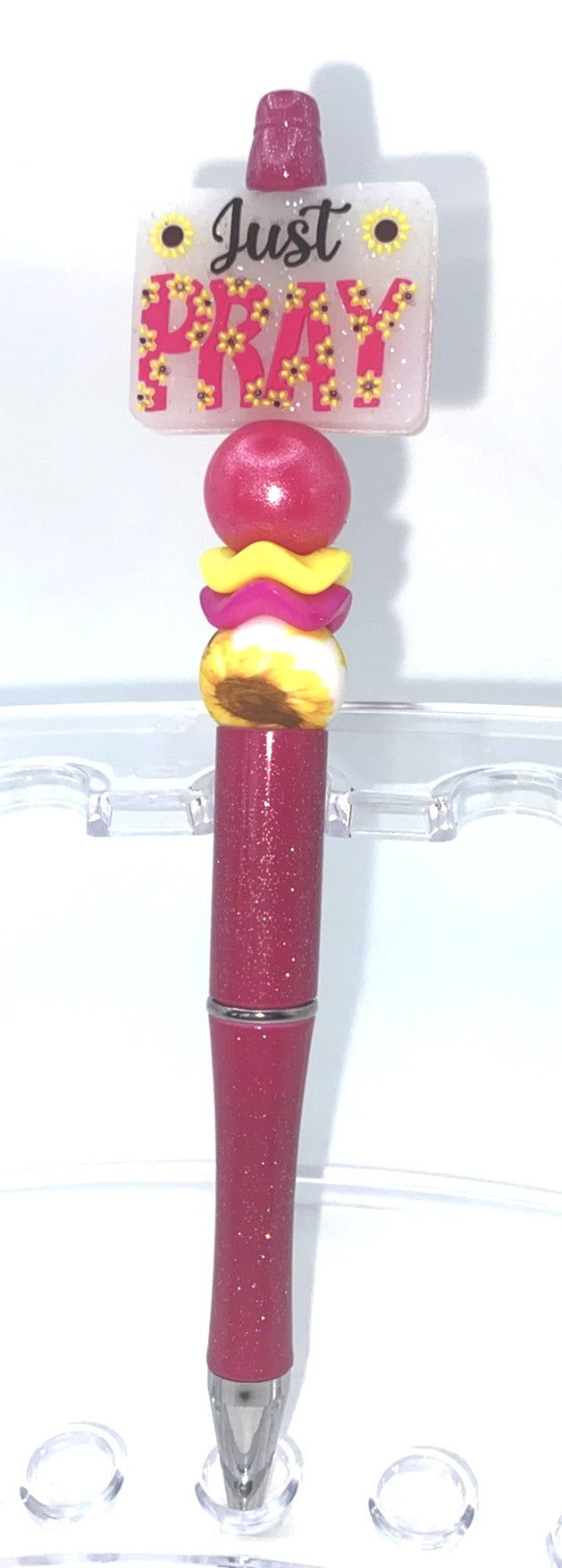 Just Pray Glitter Beaded Pen