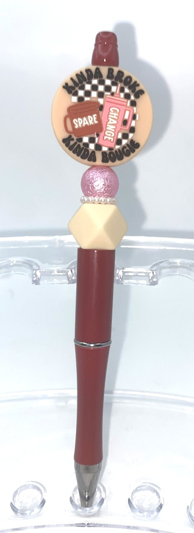 Kinda Broke Kinda Bougie Beaded Pen
