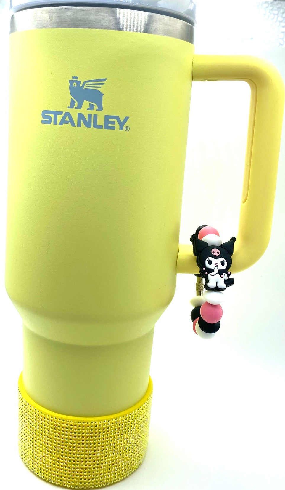 Cute Kitty White Rabbit In Jester's Hat Full Body Stanley Cup Tumbler Handle Charm