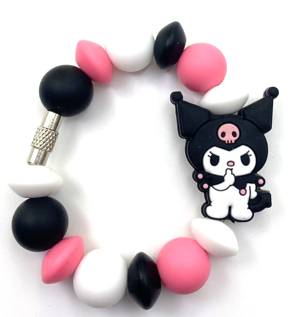 Cute Kitty White Rabbit In Jester's Hat Full Body Stanley Cup Tumbler Handle Charm