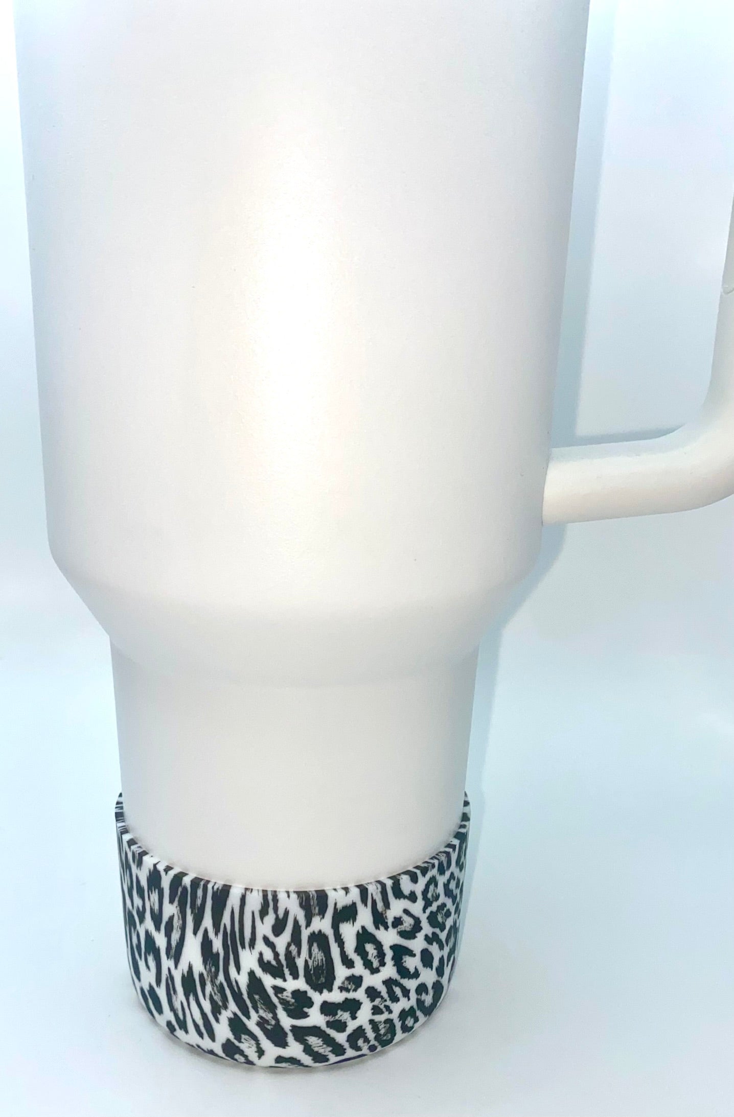 Leopard Print Black & White Stanley Tumbler Boot Sleeve #29
