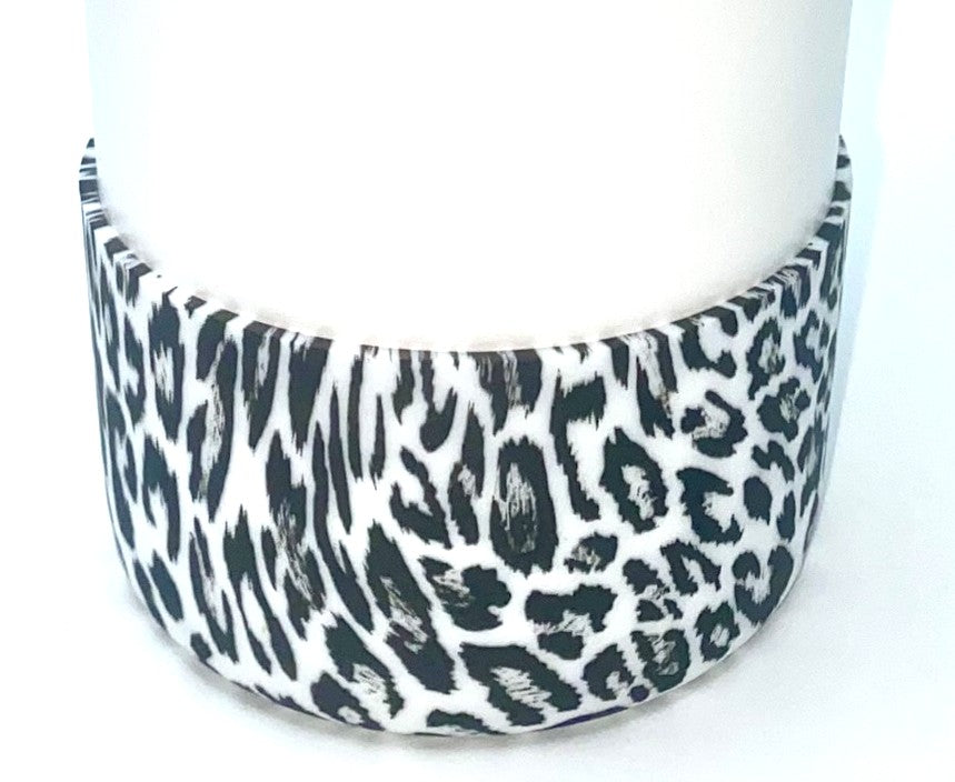 Leopard Print Black & White Stanley Tumbler Boot Sleeve #29
