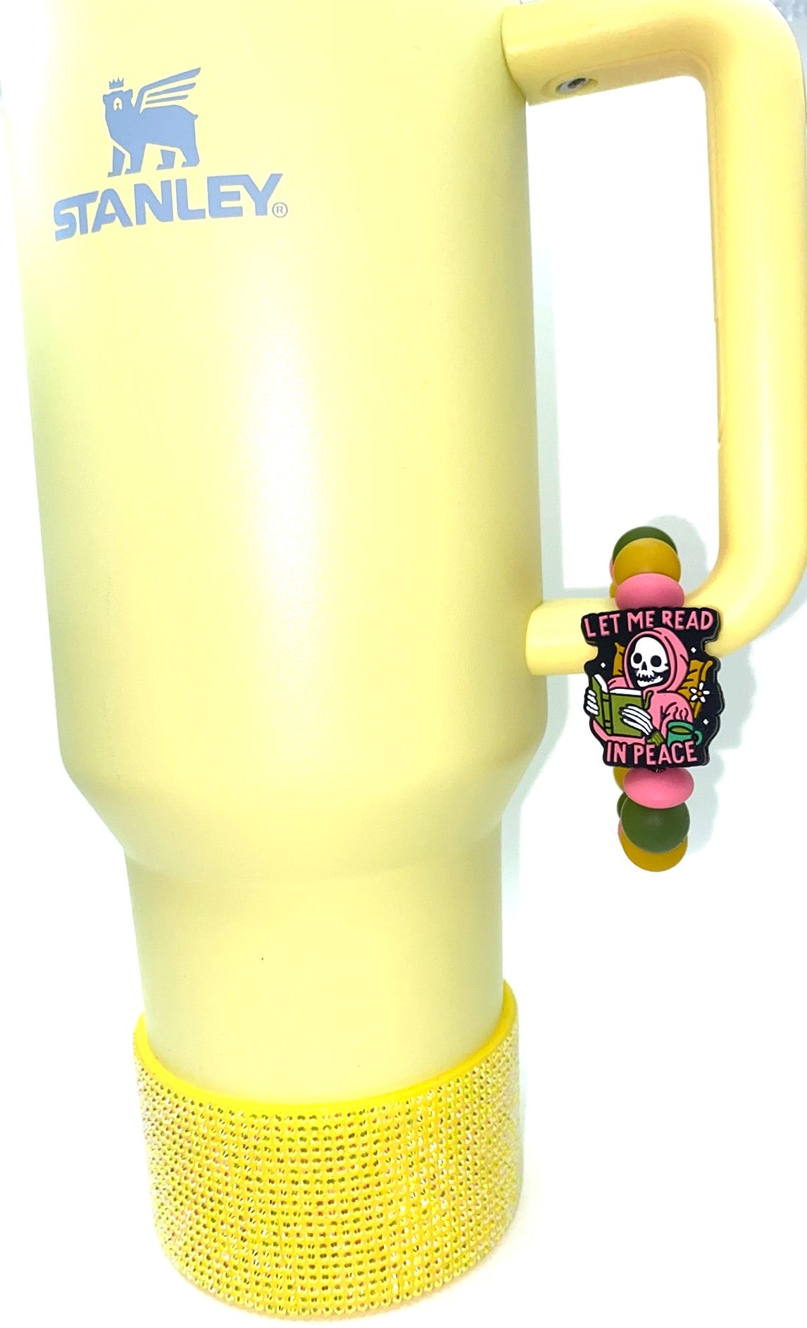 Let Me Read In Peace Skeleton Stanley Tumbler Cup Handle Charm