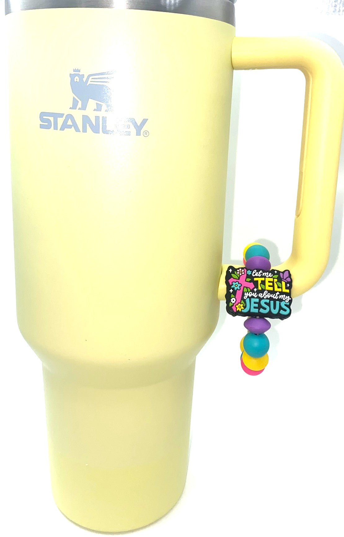 Let Me Tell You About My Jesus Stanley Tumbler Cup Handle Charm