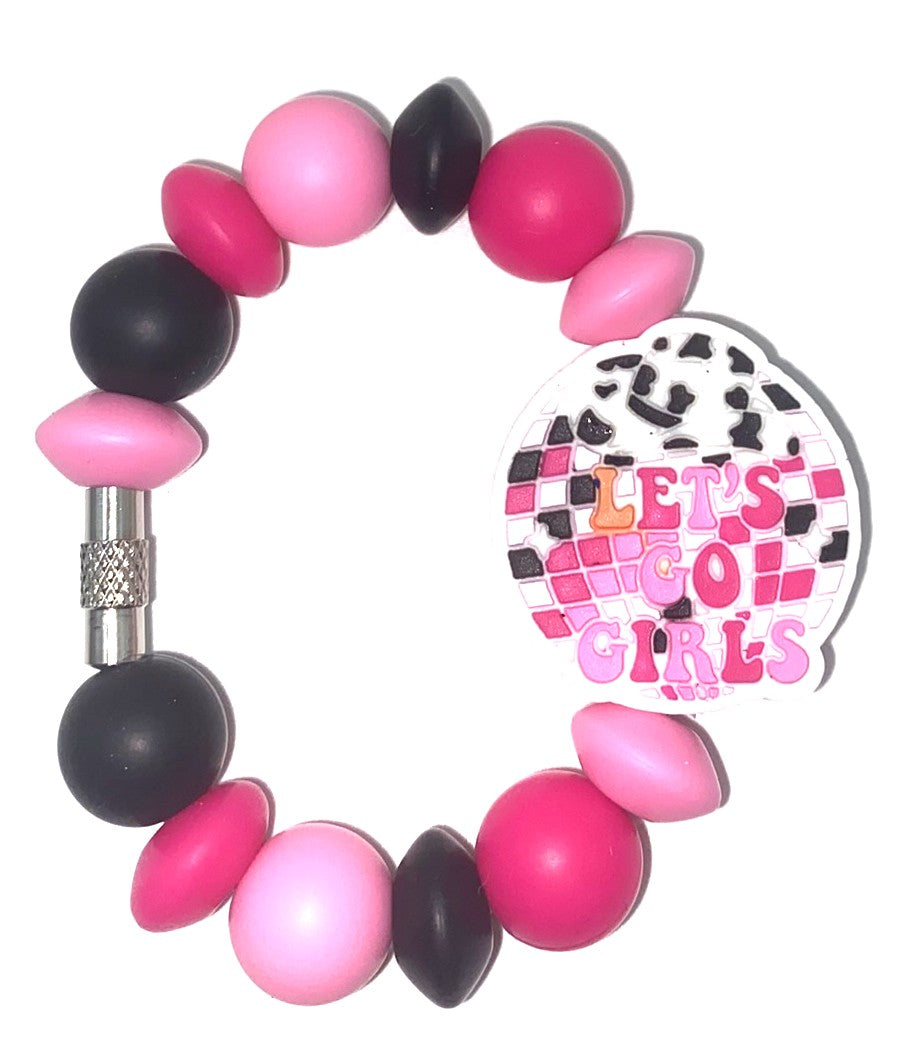 Let's Go Girls Cowboy Hat Disco Ball Stanley Tumbler Cup Handle Charm