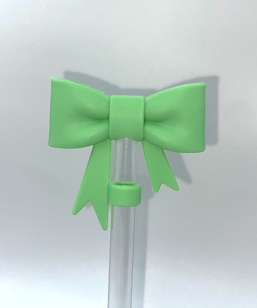Bow Light Green Straw Topper