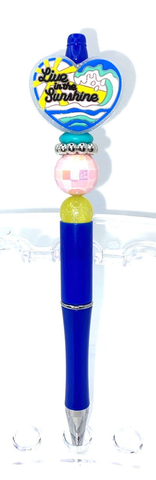 Live In The Sunshine Beach Glitter Beaded Pen