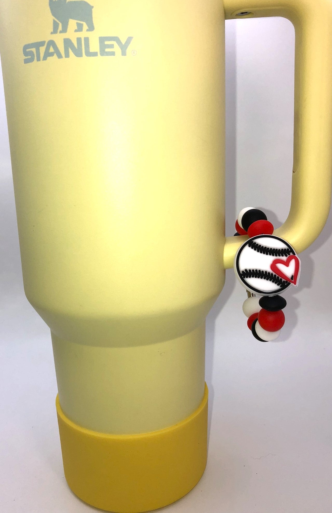 Love Baseball Heart Stanley Tumbler Cup Handle Charm