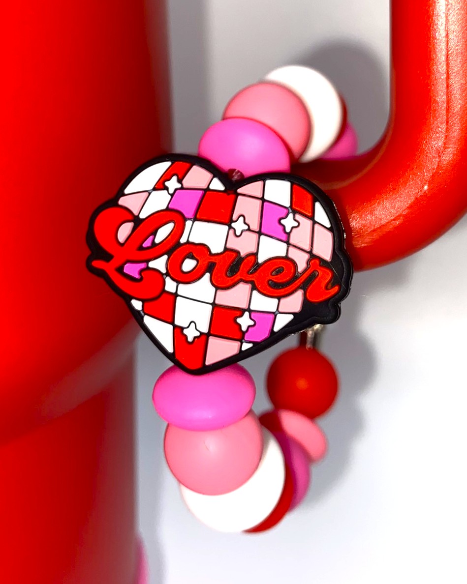 Lover Heart Disco Ball Tumbler Stanley Tumbler Cup Handle Charm