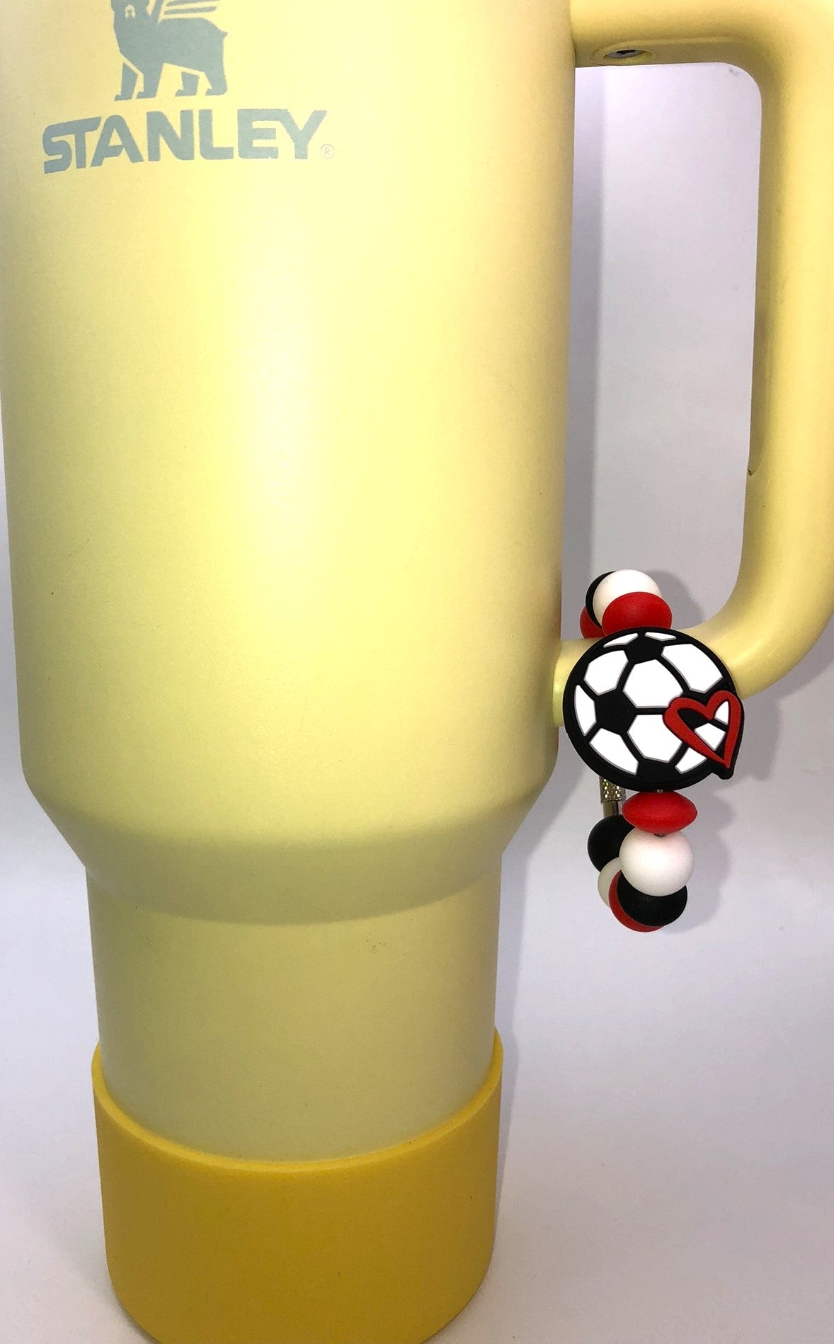 Love Soccer Ball Stanley Tumbler Cup Handle Charm
