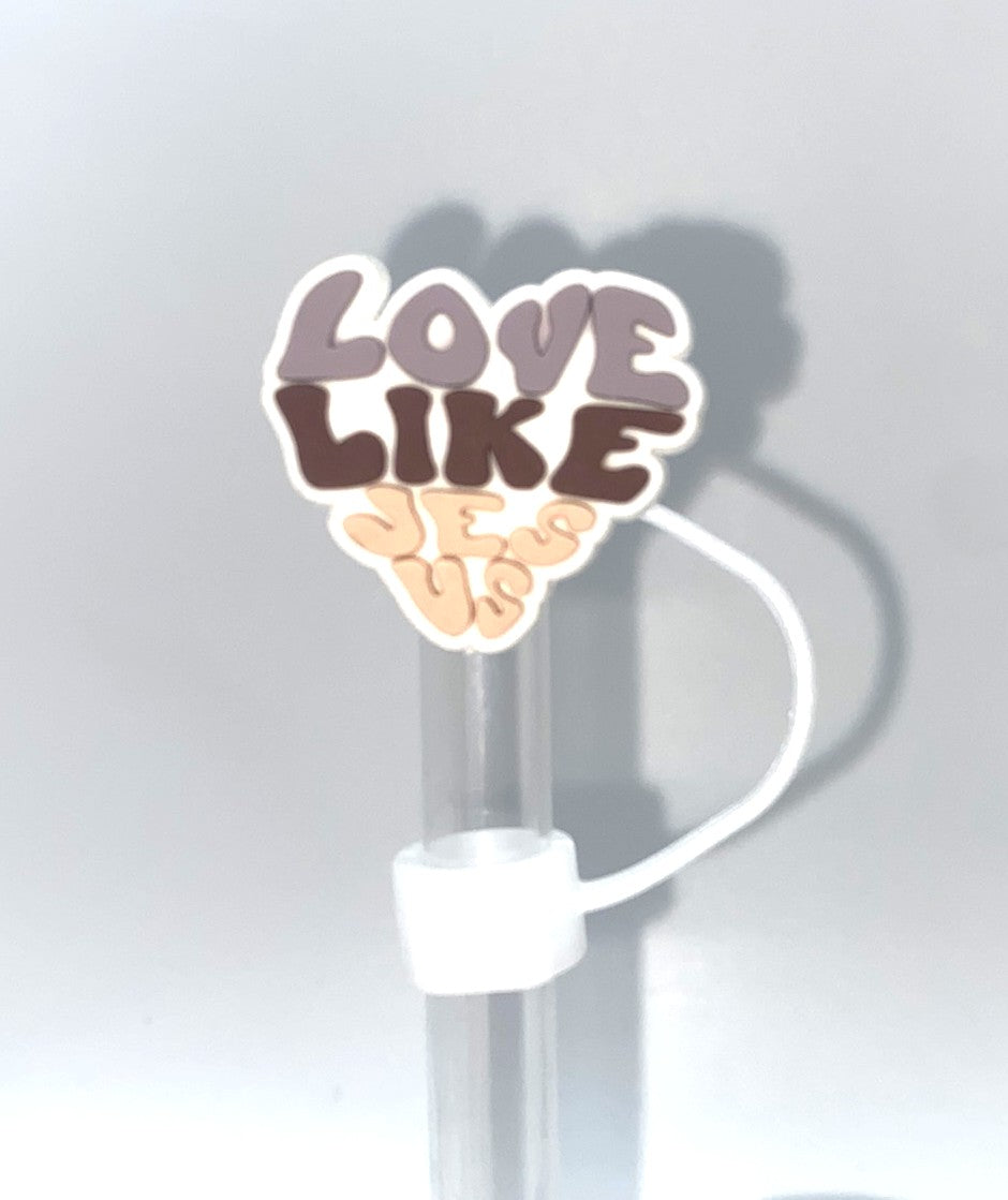 Love Like Jesus Heart Straw Topper