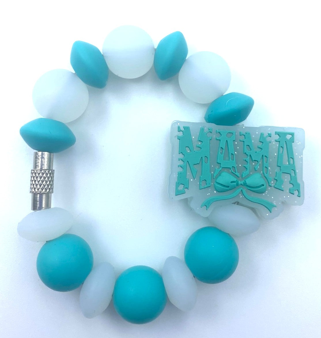 Mama Turquoise Bow Glitter Stanley Tumbler Cup Handle Charm