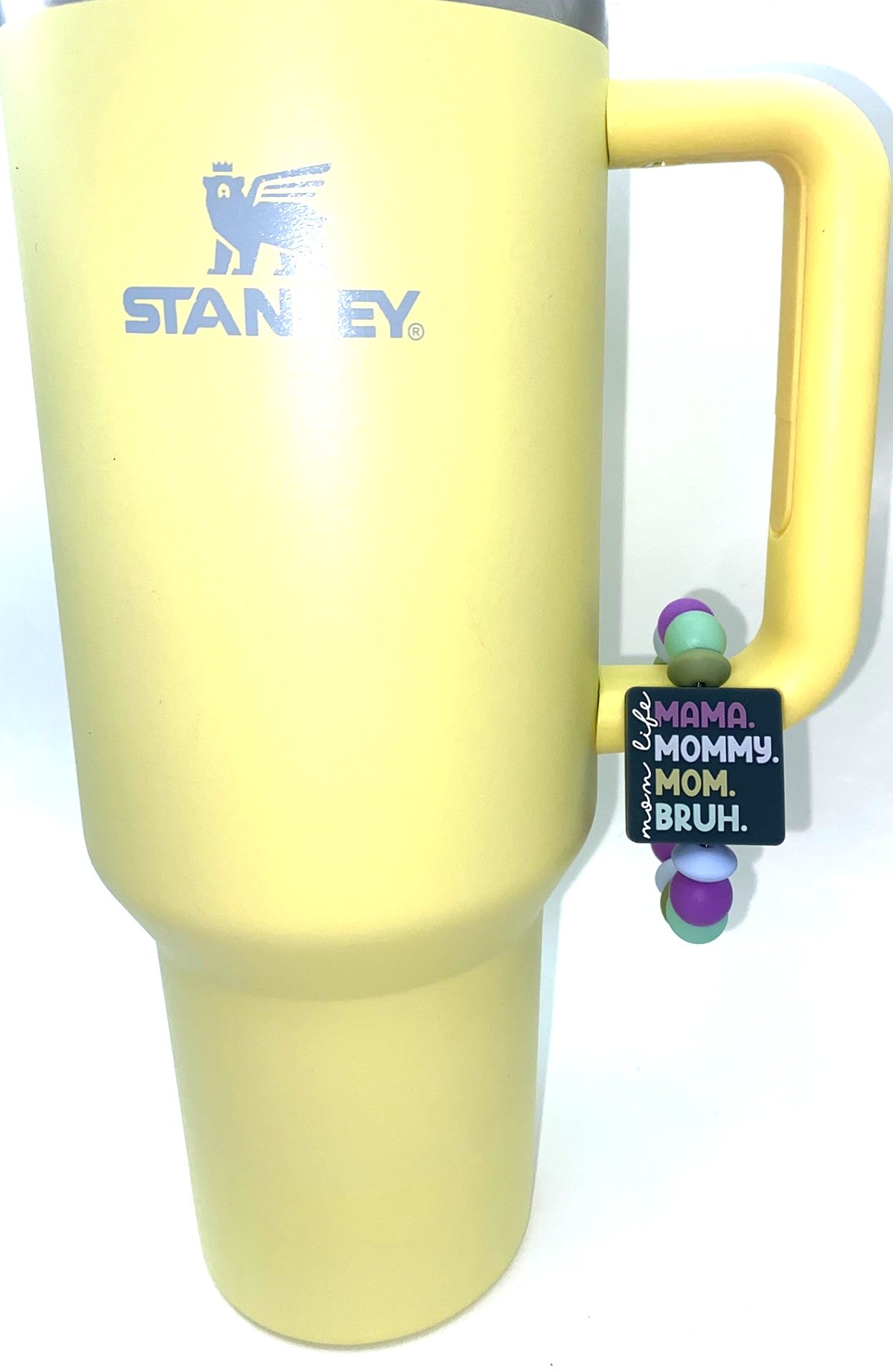 Mom Life Mama Mommy Mom Bruh Black/Blue Stanley Tumbler Cup Handle Charm