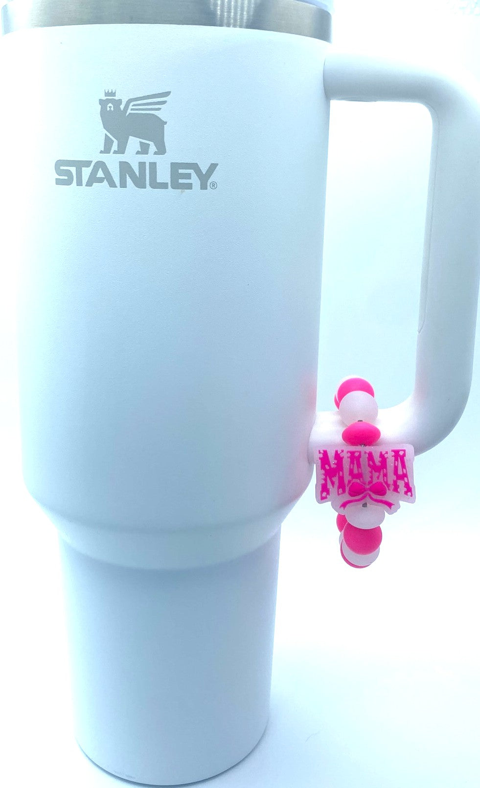 Mama Pink Bow Glitter Stanley Tumbler Cup Handle Charm