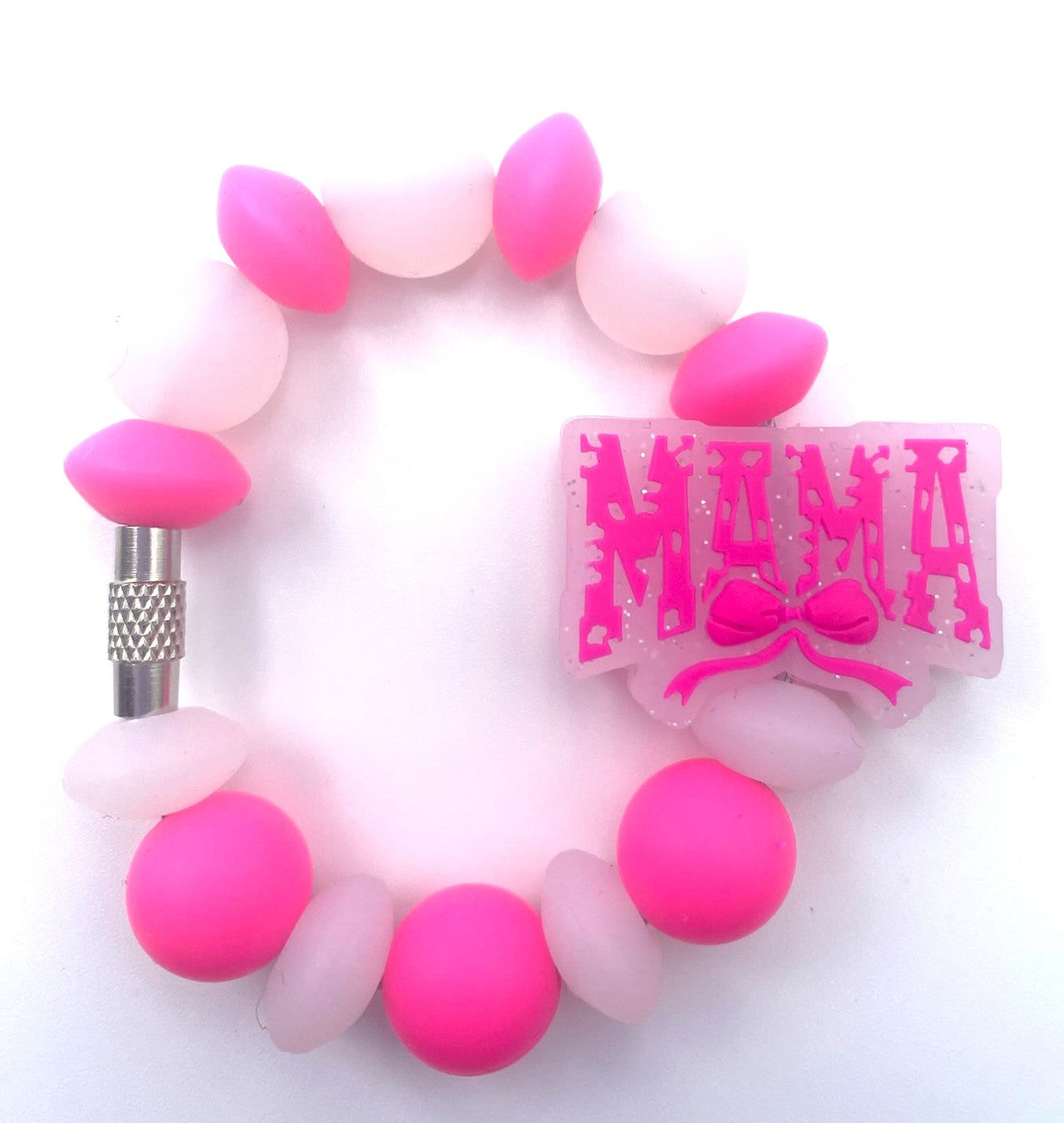 Mama Pink Bow Glitter Stanley Tumbler Cup Handle Charm