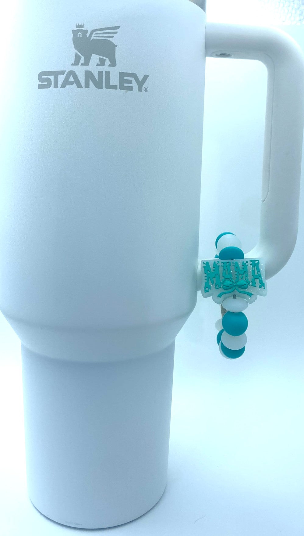 Mama Turquoise Bow Glitter Stanley Tumbler Cup Handle Charm