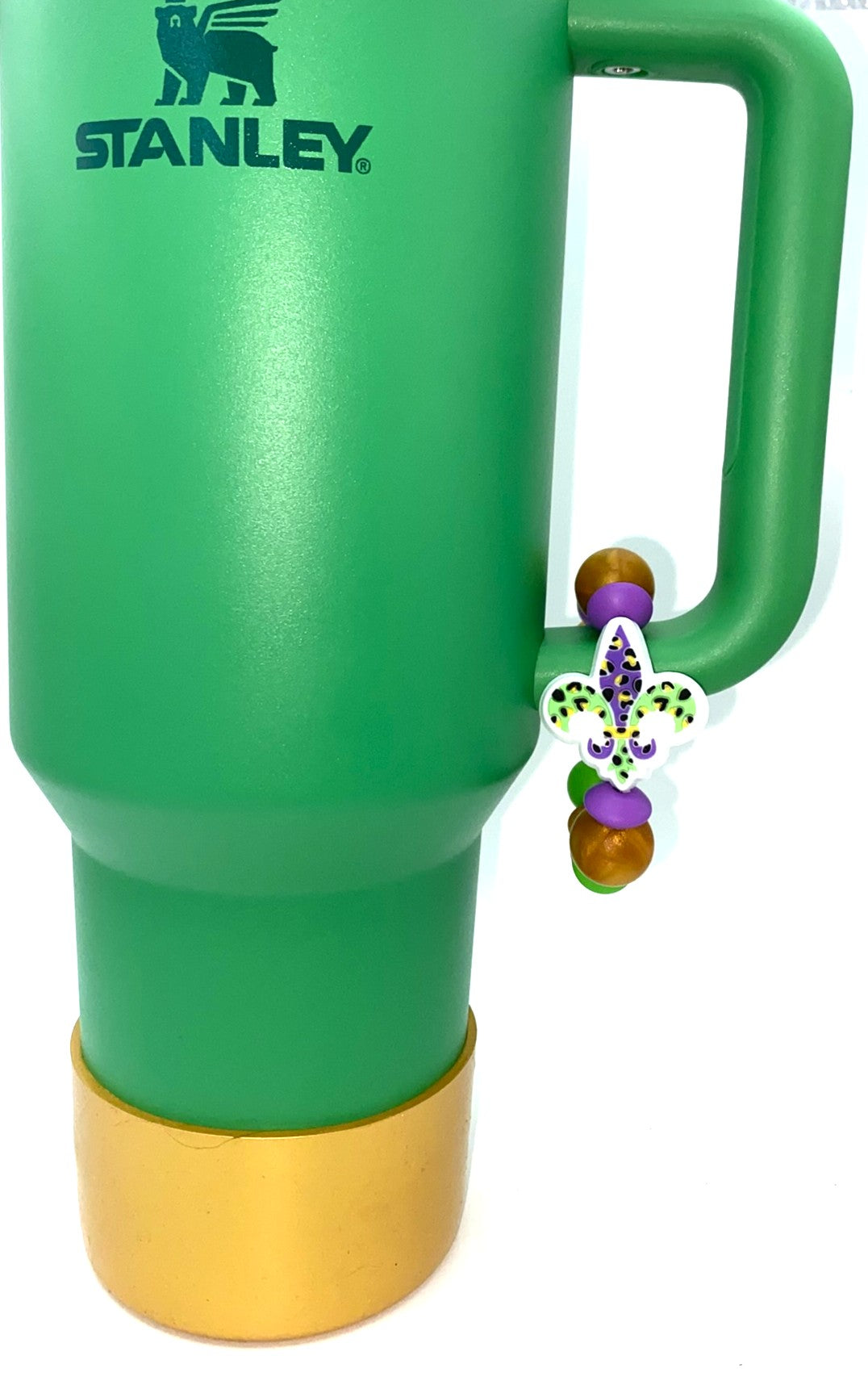 Mardi Gras Fleur De Lis Stanley Tumbler Cup Handle Charm
