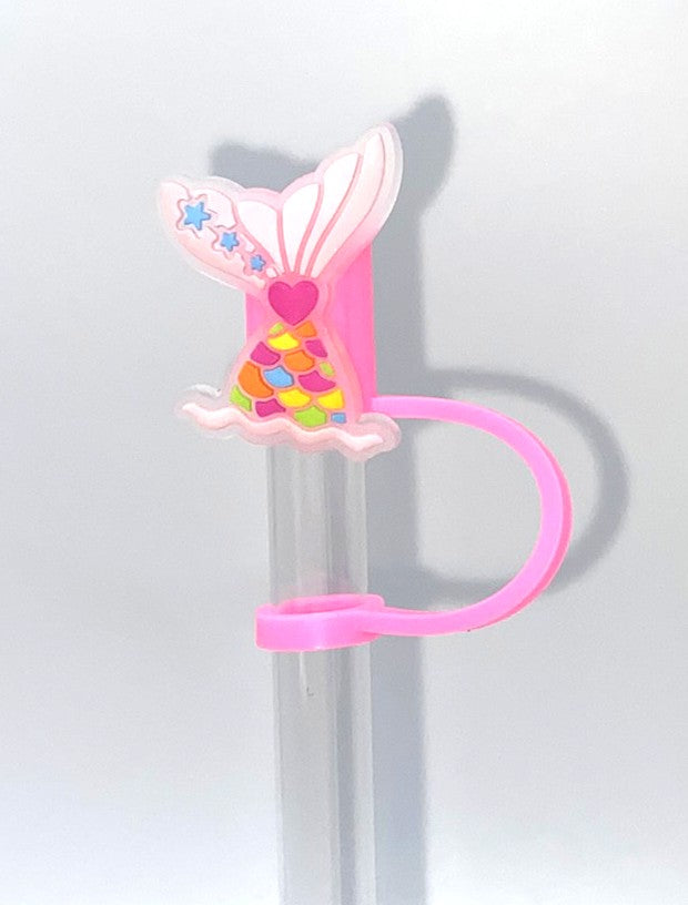 Colorful Mermaid Tail w/Stars Straw Topper