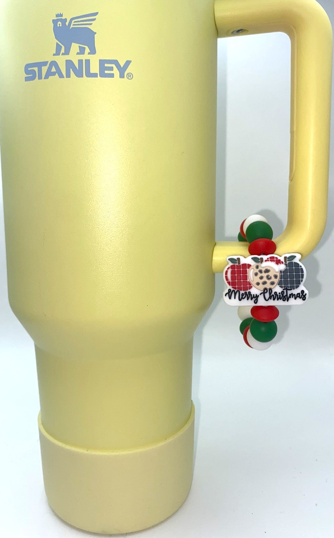 Merry Christmas Teacher Apples Stanley Tumbler Cup Handle Charm