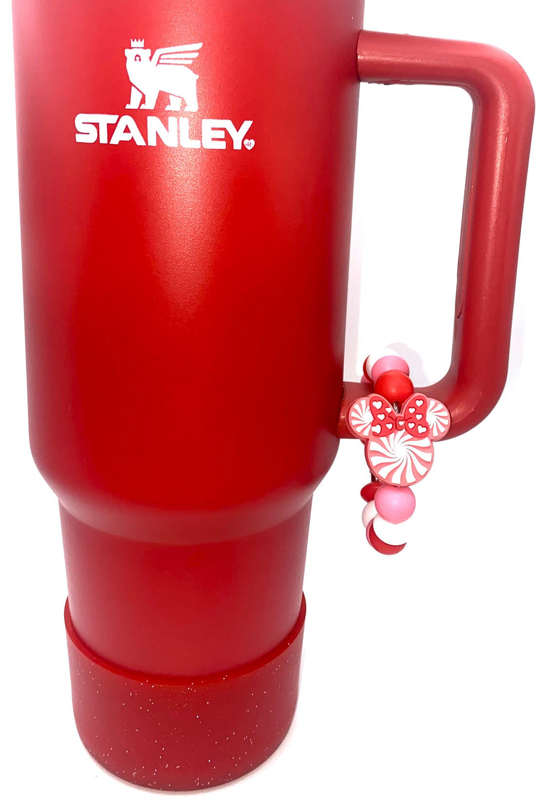 Pink Peppermint Swirls Magical Mouse Ears Girl Stanley Tumbler Cup Handle Charm