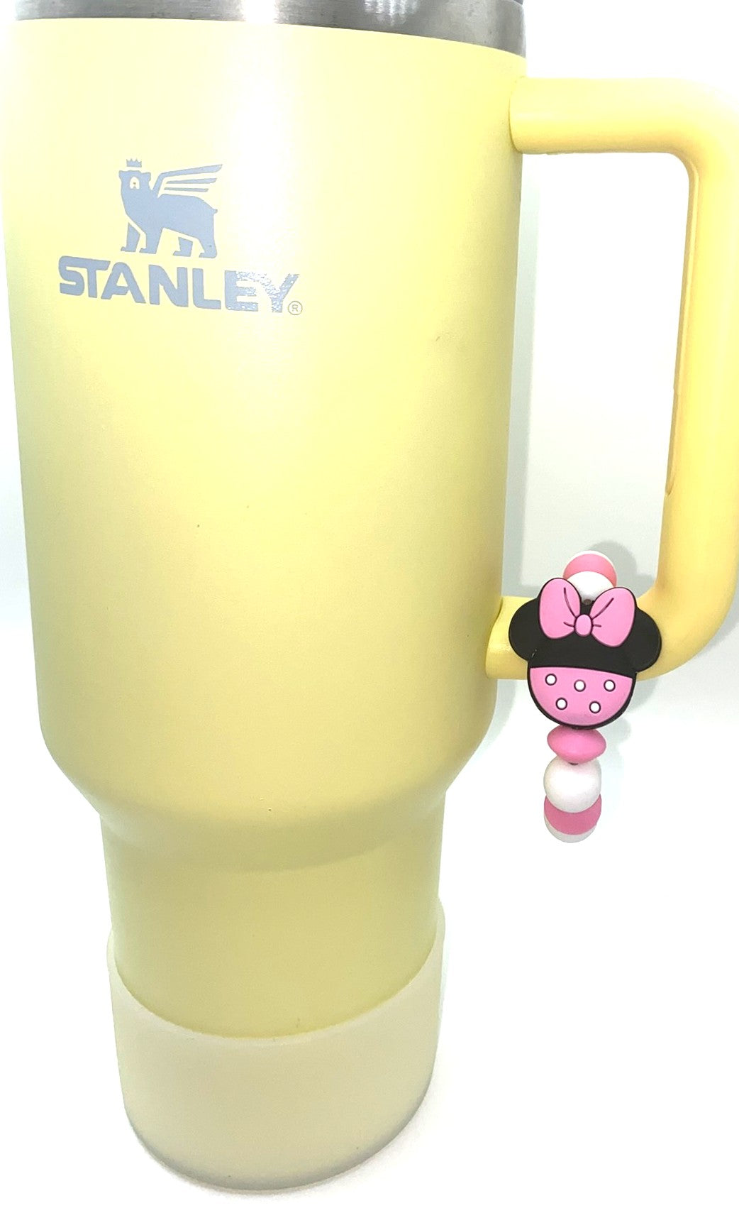 Magical Mouse Girl Ears w/Pink Bow & Polka Dot Bottom Stanley Tumbler Cup Handle Charm