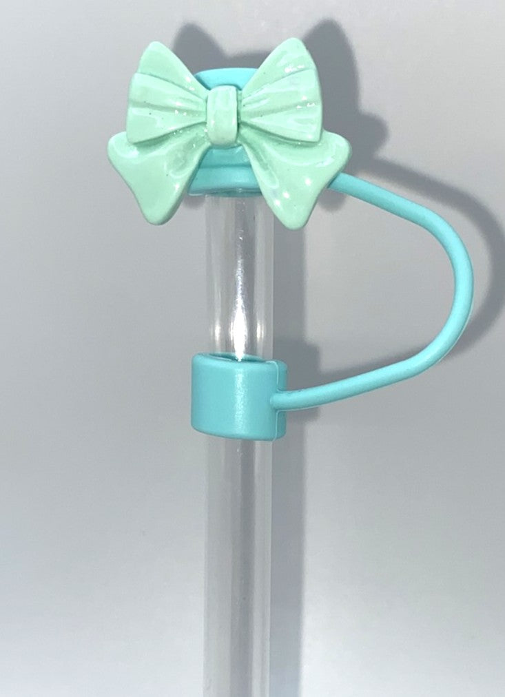 Mint Resin Bow Straw Topper