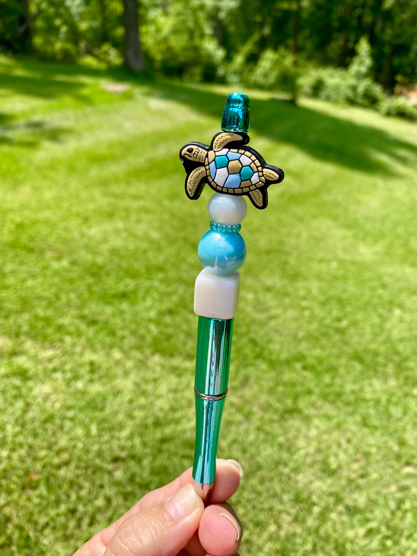 Mosaic Sea Turtle Beaded Pen