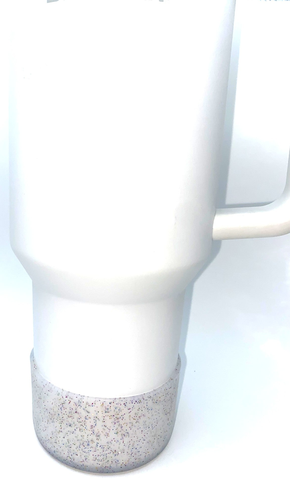 Multicolor Glitter Clear Frosted Translucent Stanley Tumbler Boot Sleeve #43