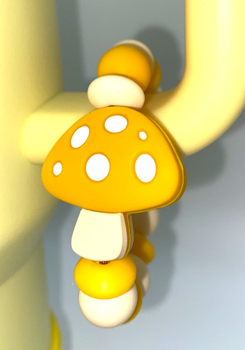 Mustard Yellow Mushroom Stanley Tumbler Cup Handle Charm