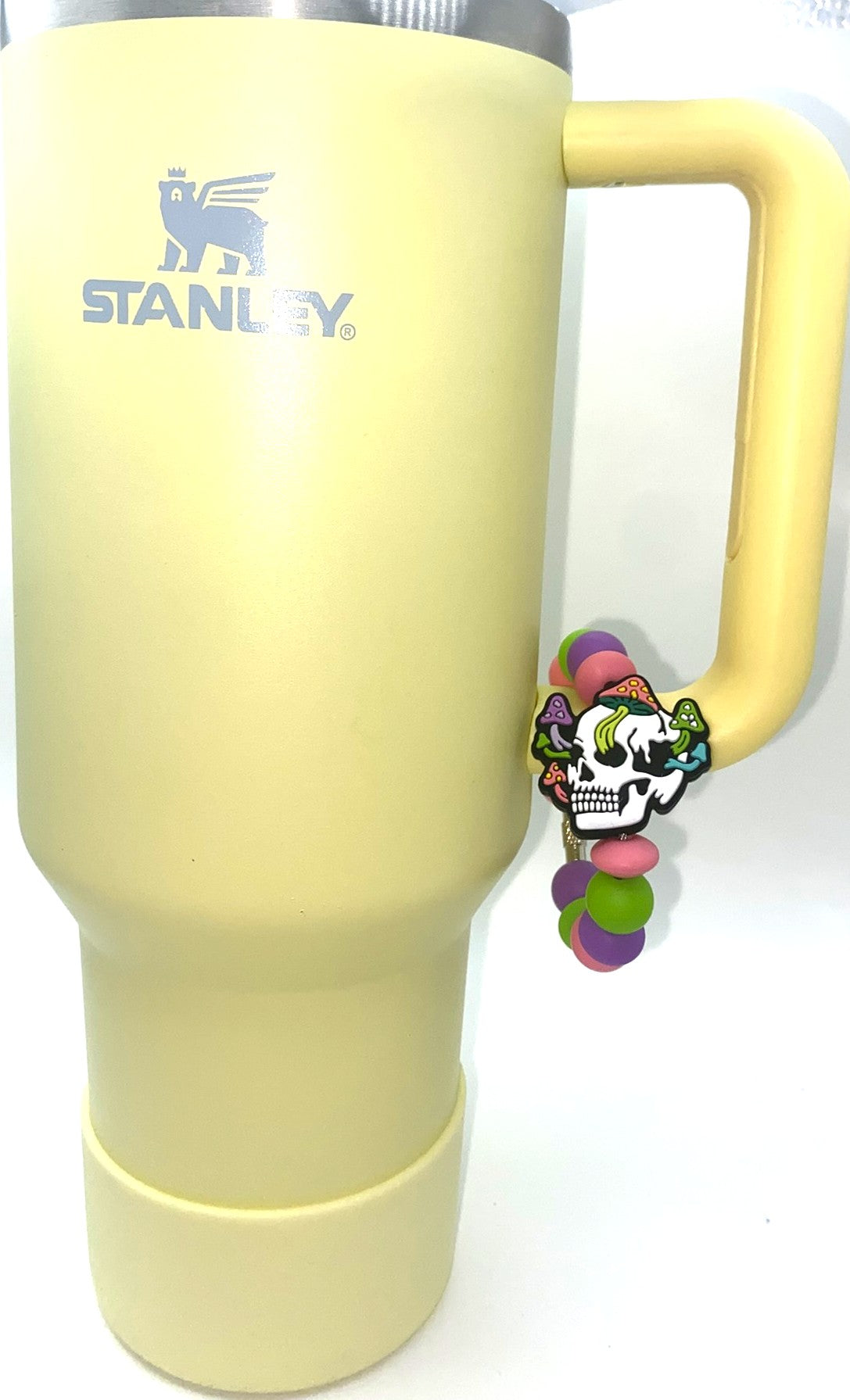 Skull With Mushrooms Stanley Tumbler Cup Handle Charm