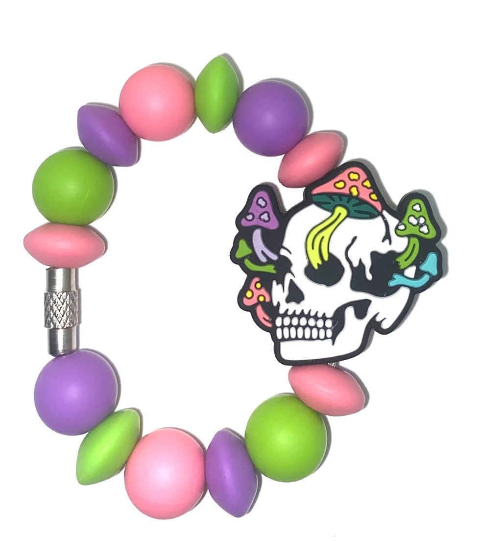 Skull With Mushrooms Stanley Tumbler Cup Handle Charm