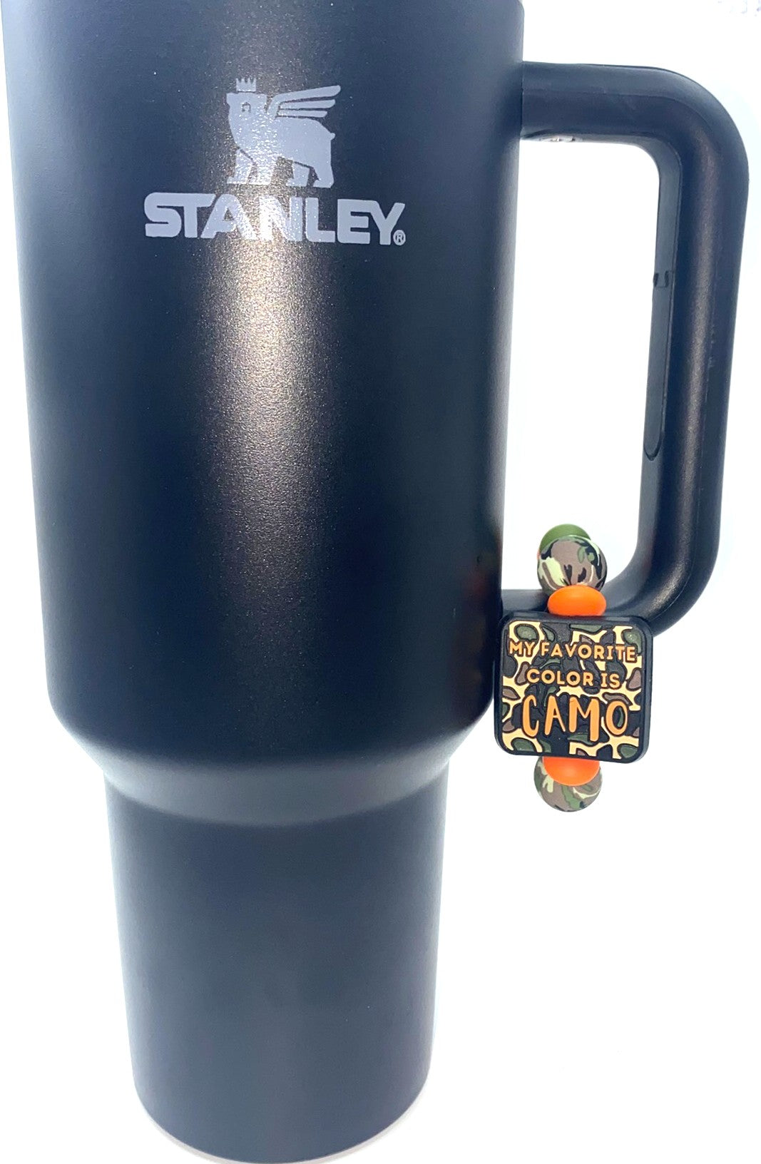 My Favorite Color is Camo Orange Stanley Tumbler Cup Handle Charm