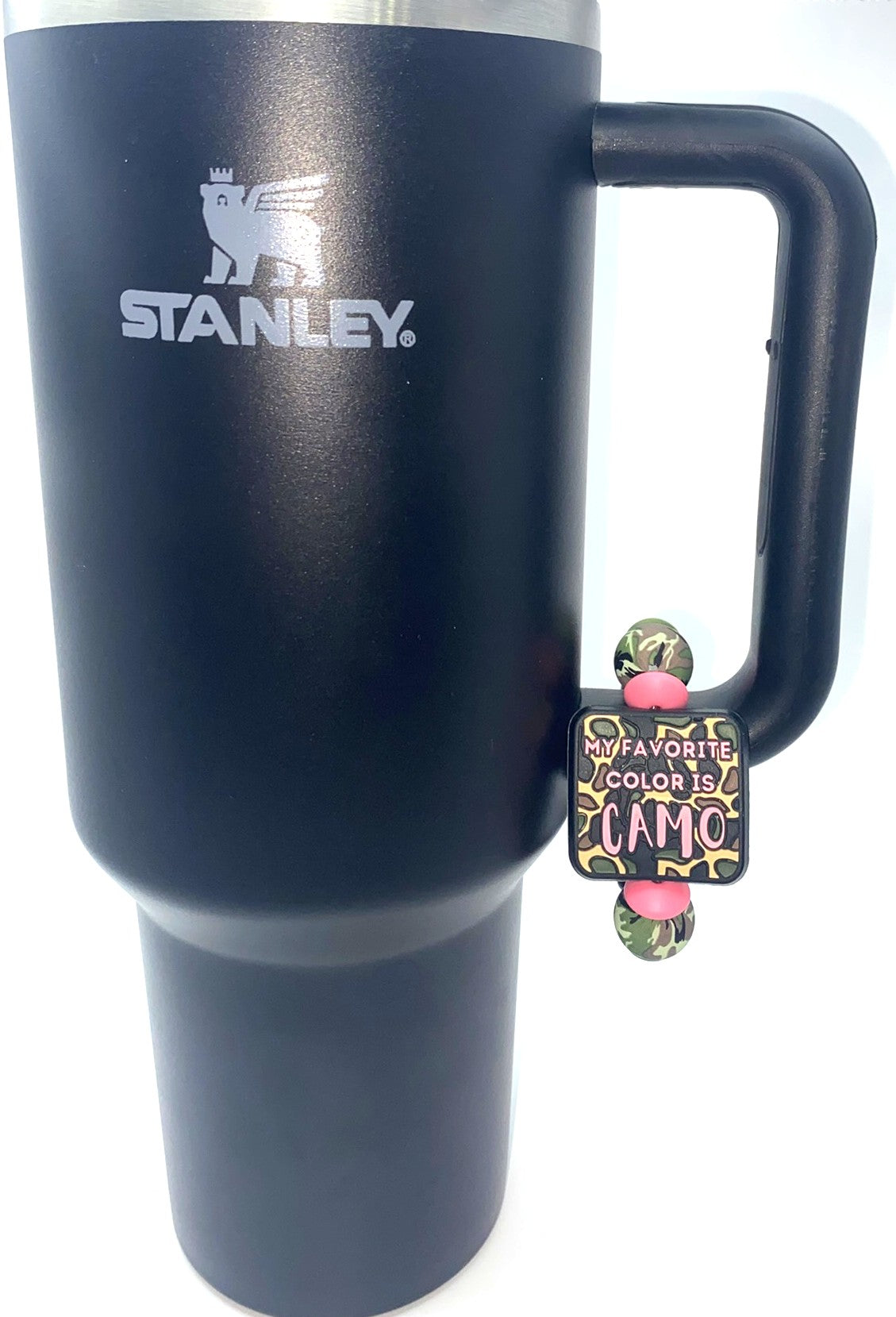 My Favorite Color is Camo Pink Stanley Tumbler Cup Handle Charm