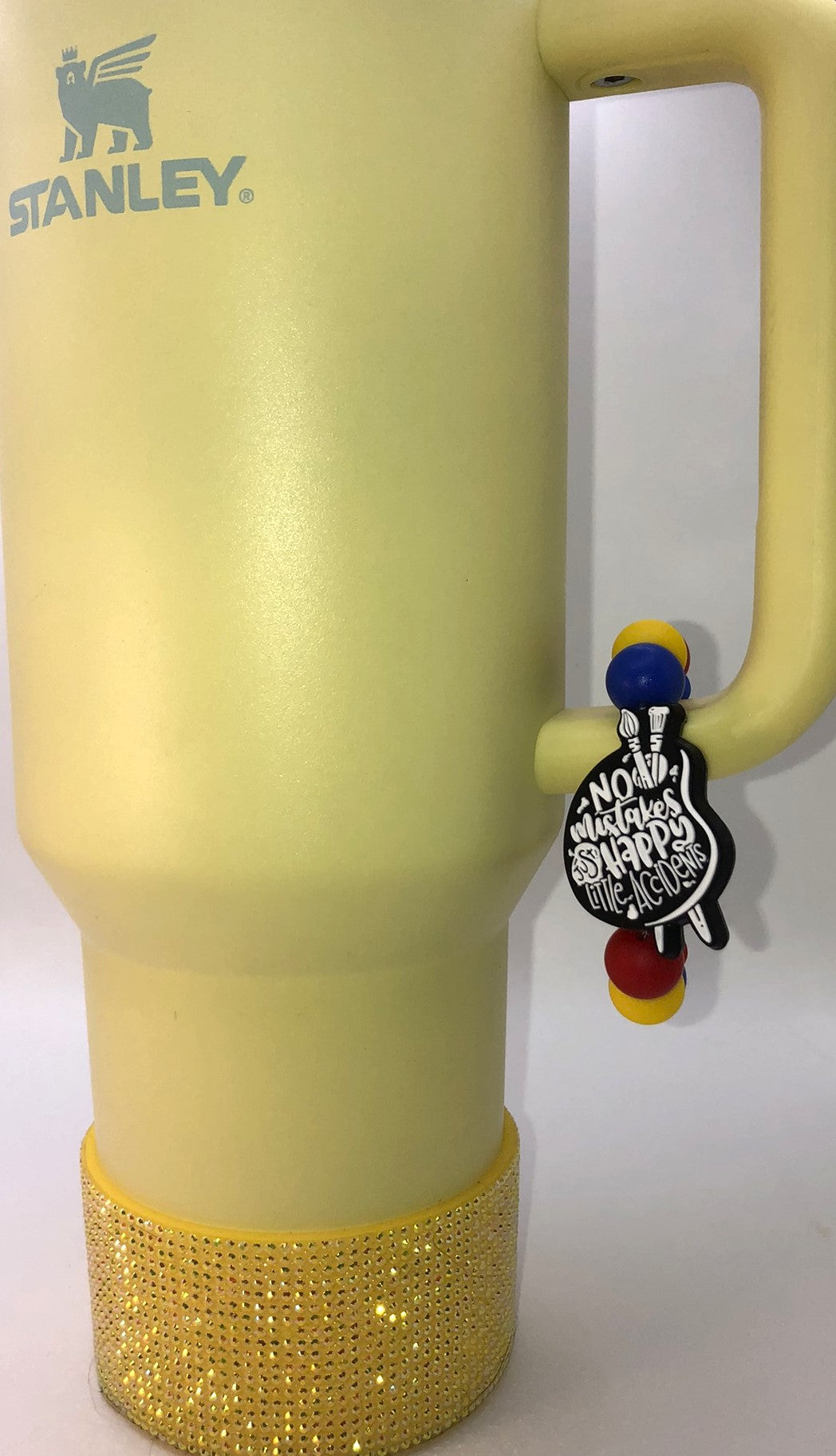 No Mistakes Just Happy Accidents Bob Ross Stanley Tumbler Cup Handle Charm