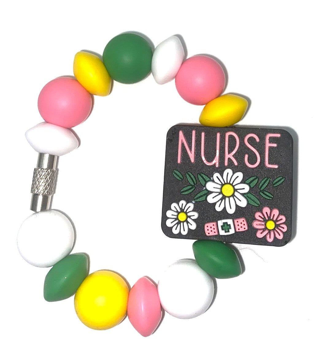 Nurse Daisy Band Aid Stanley Tumbler Cup Handle Charm DAMAGED-READ DESCRIPTION