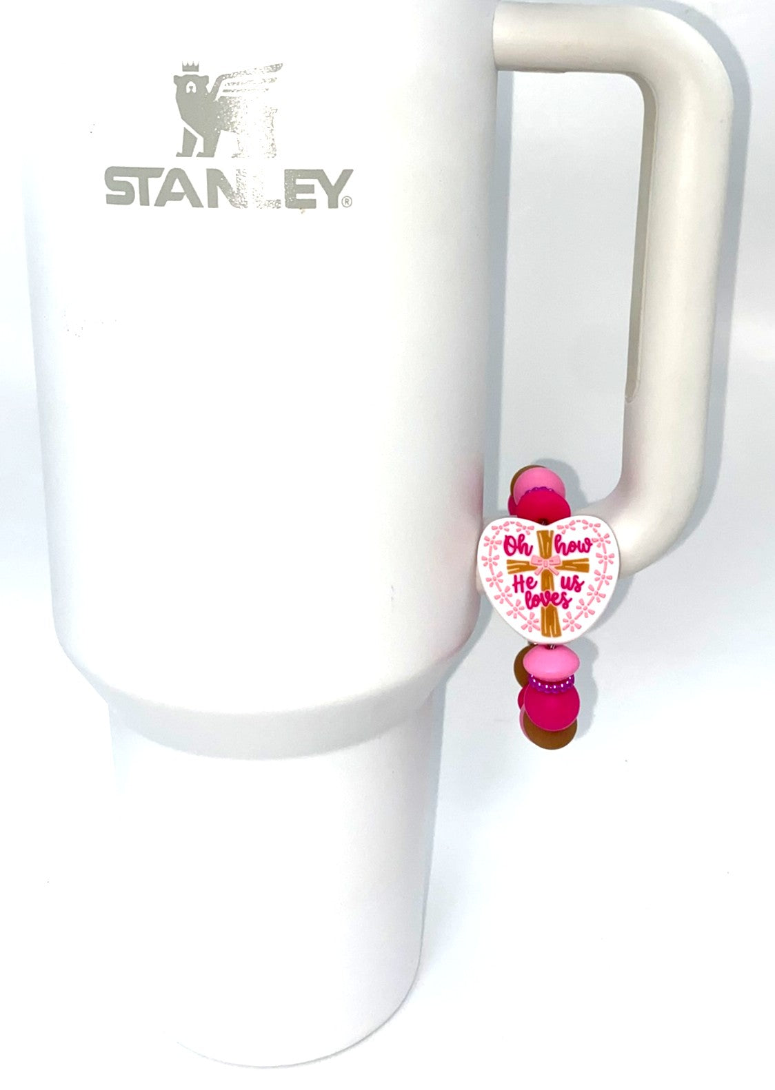 Oh How He Loves Us Cross Stanley Tumbler Cup Handle Charm