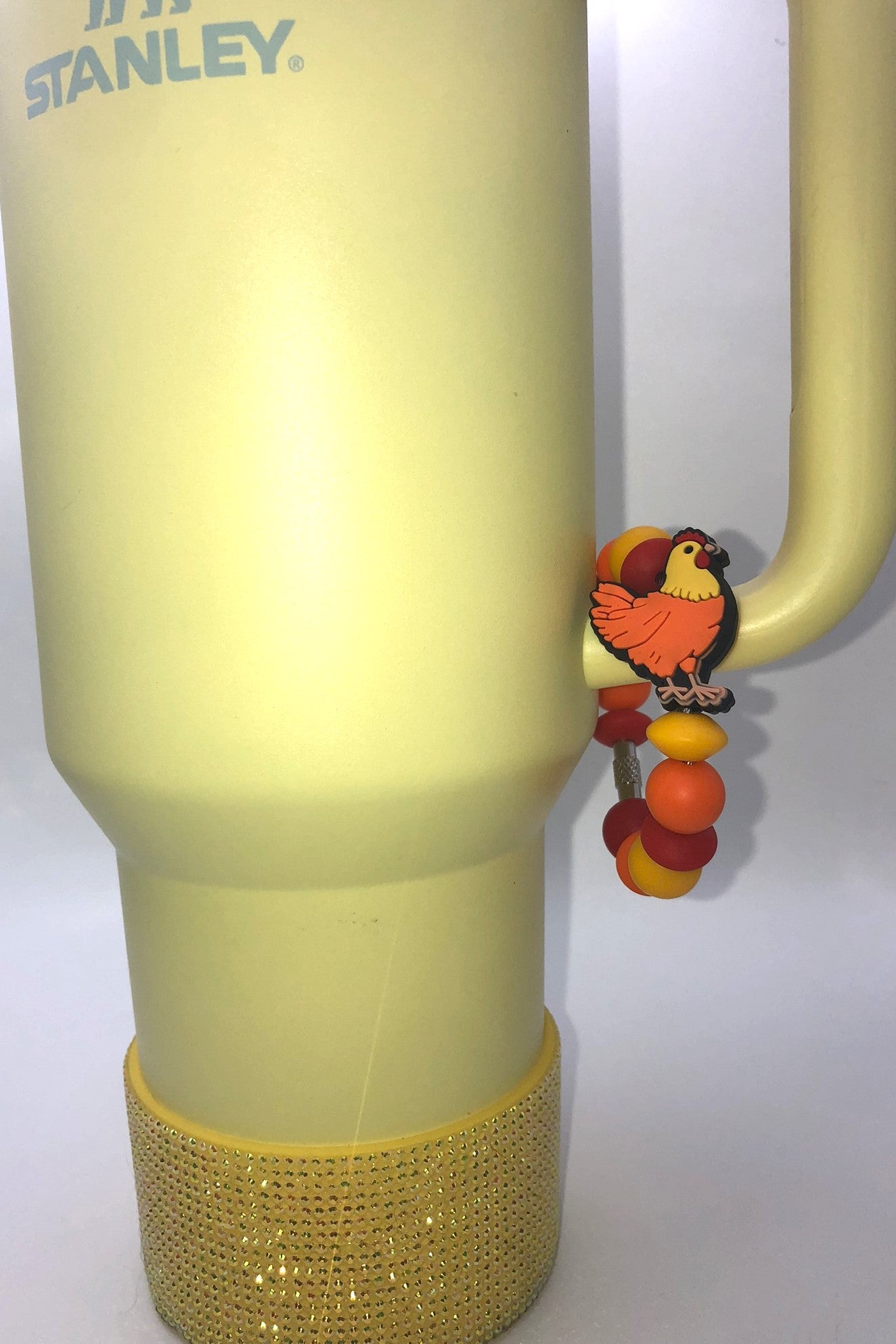 Yellow & Orange Hen Chicken Stanley Tumbler Cup Handle Charm
