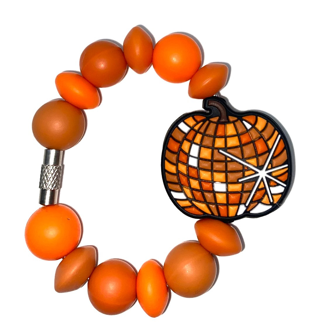 Orange Checkered Pumpkin Stanley Tumbler Cup Handle Charm
