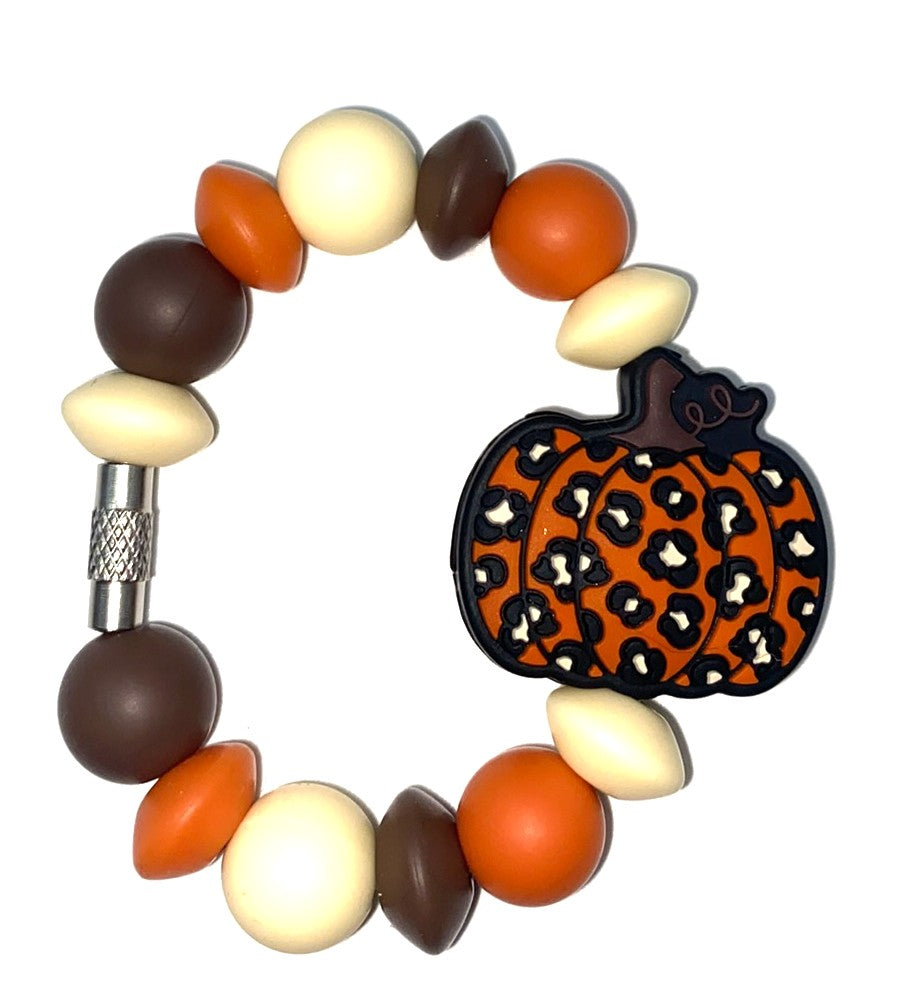 Orange Leopard Pumpkin Stanley Tumbler Cup Handle Charm