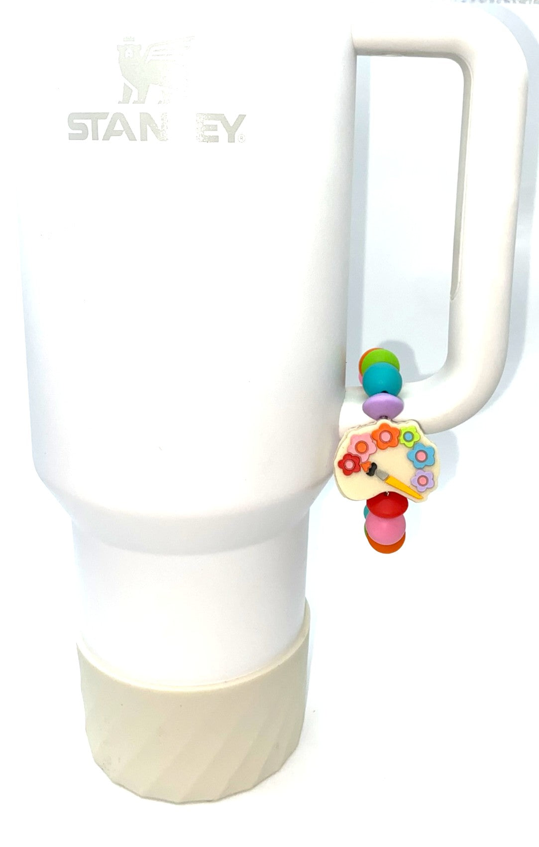 Artist Paint Palette Floral Stanley Tumbler Cup Handle Charm