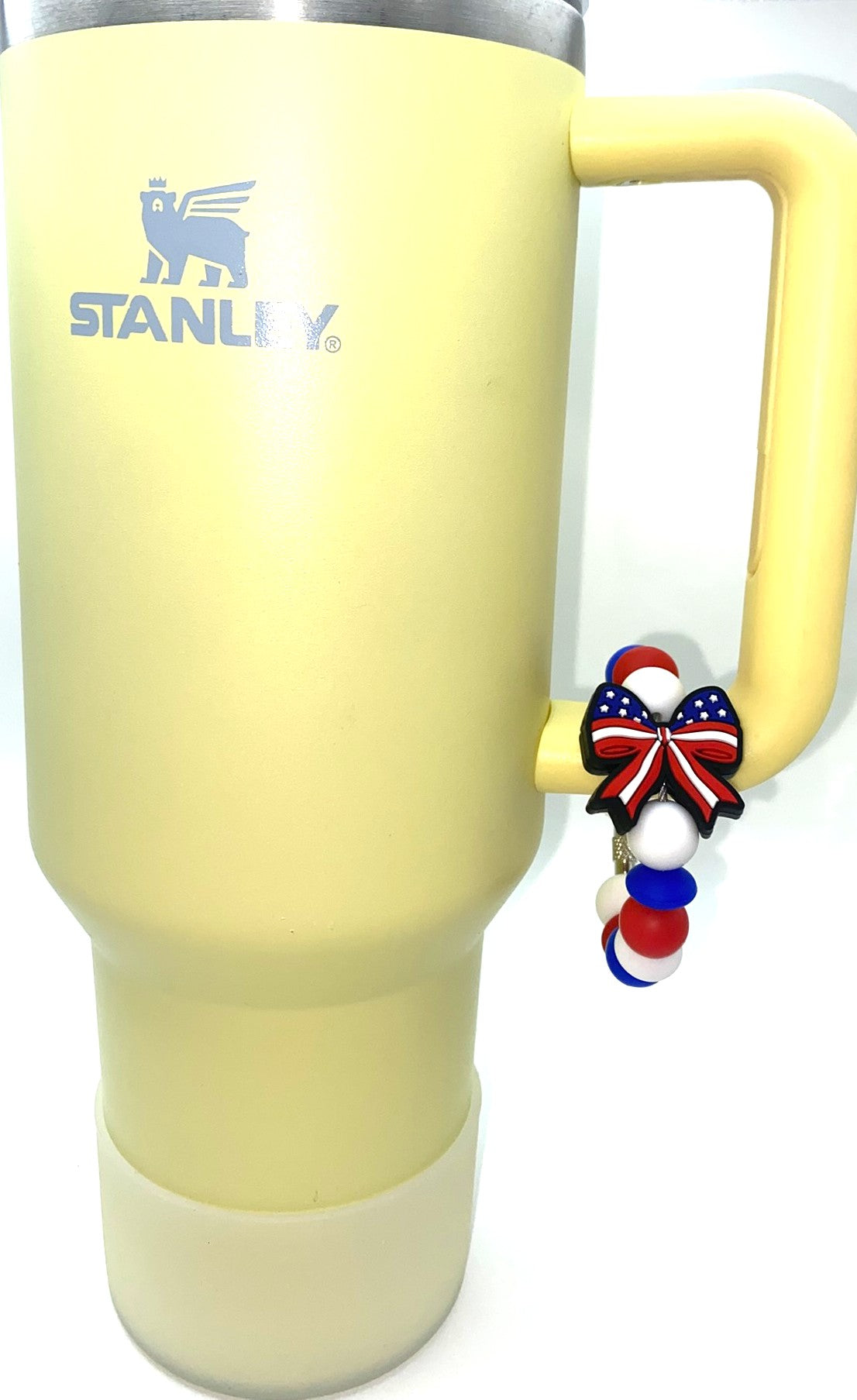 Patriotic Coquette Bow Stanley Tumbler Cup Handle Charm
