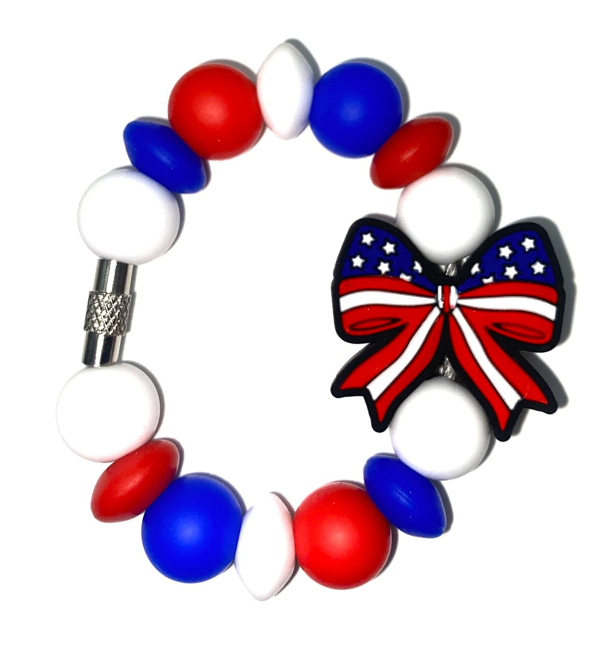 Patriotic Coquette Bow Stanley Tumbler Cup Handle Charm