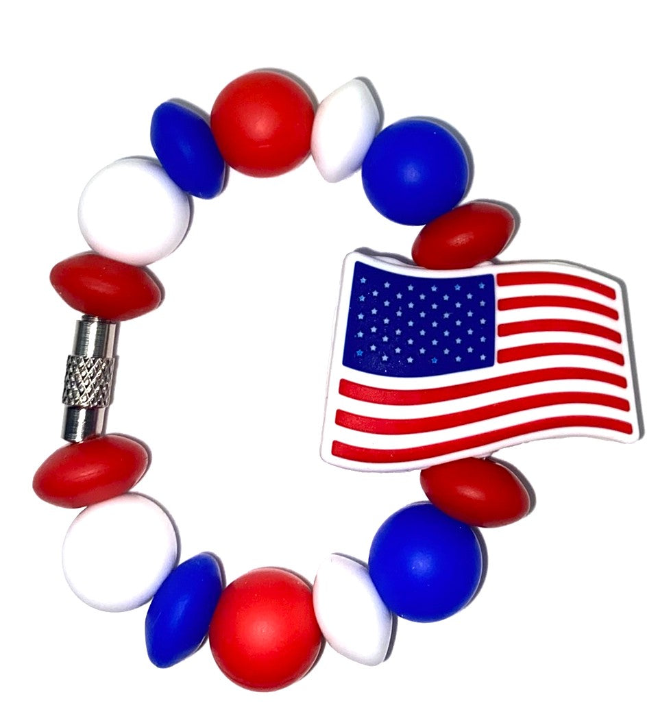 Patriotic American Flag Stanley Tumbler Cup Handle Charm