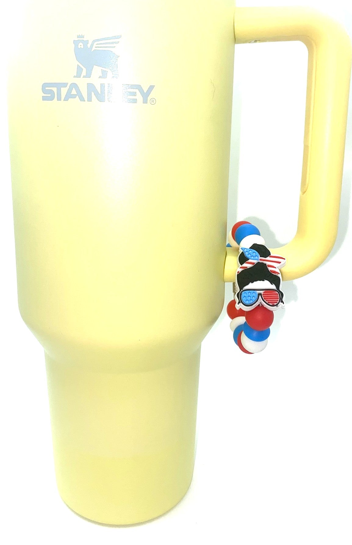 Patriotic Mom Bun & Sunglasses Stanley Tumbler Cup Handle Charm